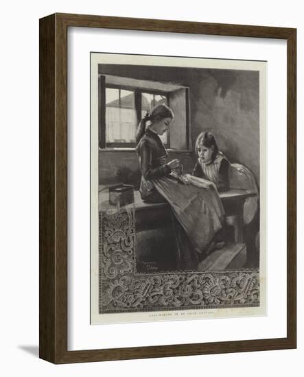 Lace-Making in an Irish Cottage-Marianne Stokes-Framed Giclee Print