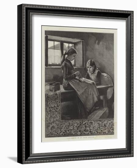 Lace-Making in an Irish Cottage-Marianne Stokes-Framed Giclee Print