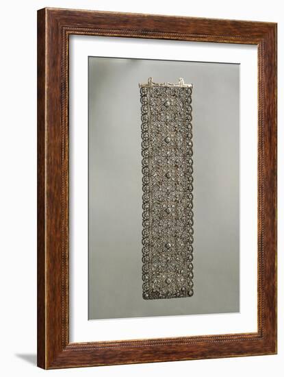 Lace Pattern Gold and Silver Band Bracelet Set with Diamonds, 1920s-Mario Buccellati-Framed Giclee Print