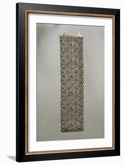 Lace Pattern Gold and Silver Band Bracelet Set with Diamonds, 1920s-Mario Buccellati-Framed Giclee Print