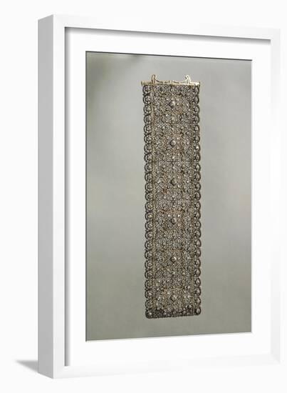 Lace Pattern Gold and Silver Band Bracelet Set with Diamonds, 1920s-Mario Buccellati-Framed Giclee Print