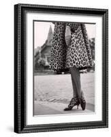 Laced Bootees of Leopard, to Match Coat, Designed by Dior-Paul Schutzer-Framed Photographic Print
