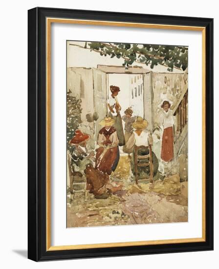 Lacemakers, Venice, 1898-Maurice Brazil Prendergast-Framed Giclee Print