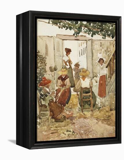 Lacemakers, Venice, 1898-Maurice Brazil Prendergast-Framed Premier Image Canvas