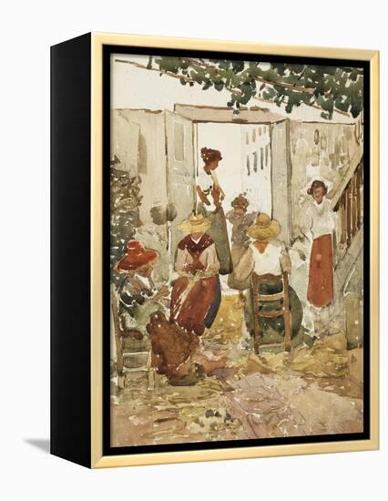 Lacemakers, Venice, 1898-Maurice Brazil Prendergast-Framed Premier Image Canvas