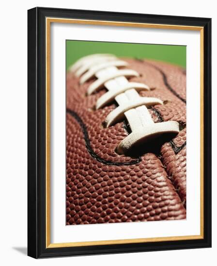 Laces on Football-Paul Chmielowiec-Framed Photographic Print