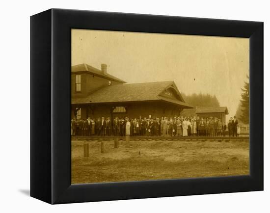 Lacey Depot, Waiting for Taft (1909)-null-Framed Premier Image Canvas