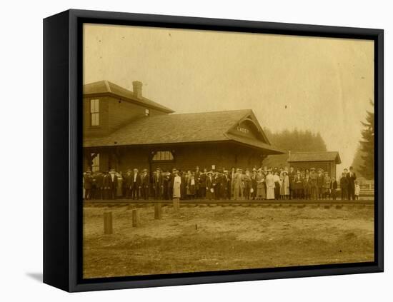 Lacey Depot, Waiting for Taft (1909)-null-Framed Premier Image Canvas