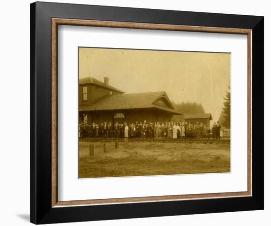 Lacey Depot, Waiting for Taft (1909)-null-Framed Giclee Print