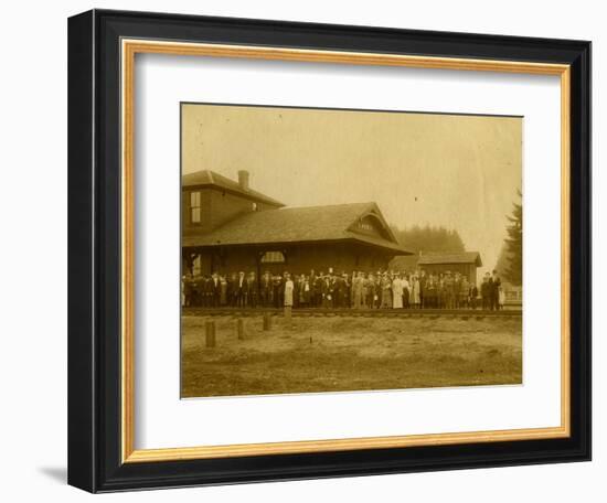 Lacey Depot, Waiting for Taft (1909)-null-Framed Giclee Print