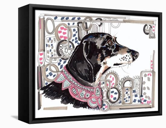 Lacey the Dachshund, 2013-Jo Chambers-Framed Premier Image Canvas