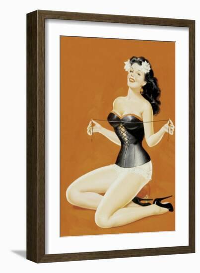 Lacing Her Bra-Peter Driben-Framed Art Print