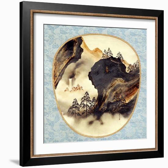 Lacquer Landscape Fan-Zeshin Shibata-Framed Giclee Print