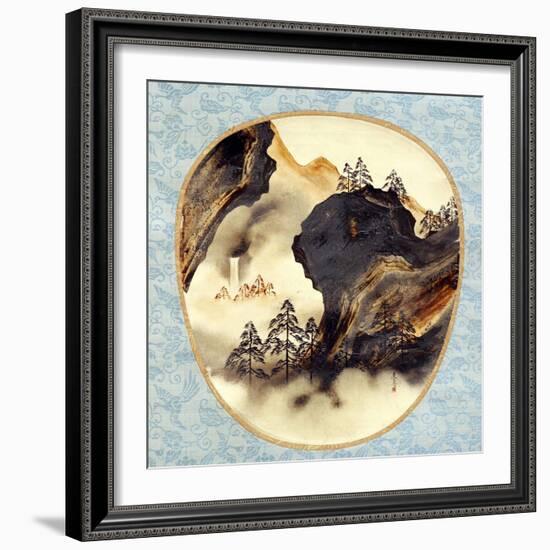 Lacquer Landscape Fan-Zeshin Shibata-Framed Giclee Print