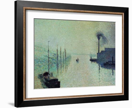 Lacroix Island, Rouen, Fog, 1888-Camille Pissarro-Framed Giclee Print