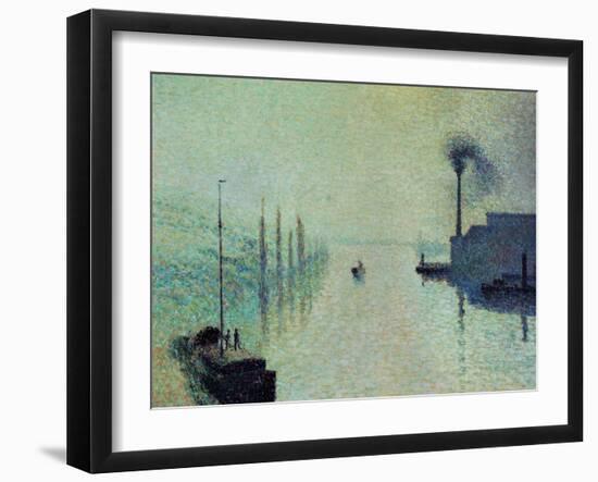 Lacroix Island, Rouen, Fog, 1888-Camille Pissarro-Framed Giclee Print