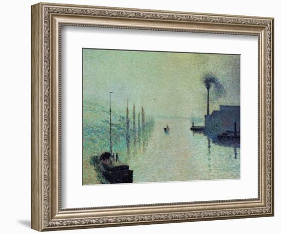 Lacroix Island, Rouen, Fog, 1888-Camille Pissarro-Framed Giclee Print