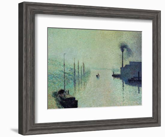 Lacroix Island, Rouen, Fog, 1888-Camille Pissarro-Framed Giclee Print
