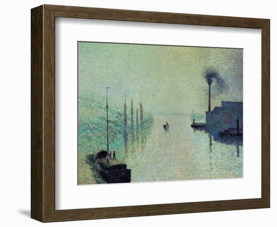 Lacroix Island, Rouen, Fog, 1888-Camille Pissarro-Framed Giclee Print