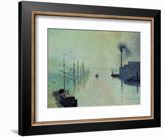 Lacroix Island, Rouen, Fog, 1888-Camille Pissarro-Framed Giclee Print