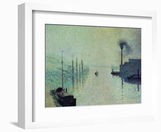 Lacroix Island, Rouen, Fog, 1888-Camille Pissarro-Framed Giclee Print