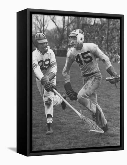 Lacrosse Game Between Johns Hopkins and Virginia-null-Framed Premier Image Canvas