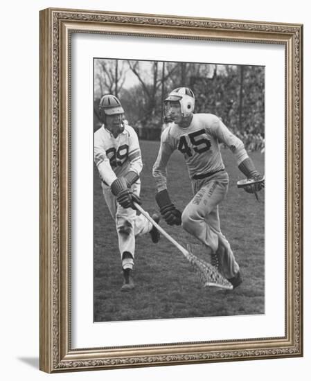 Lacrosse Game Between Johns Hopkins and Virginia-null-Framed Photographic Print