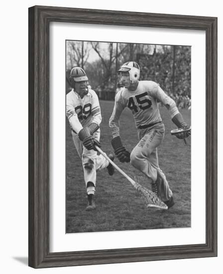 Lacrosse Game Between Johns Hopkins and Virginia-null-Framed Photographic Print