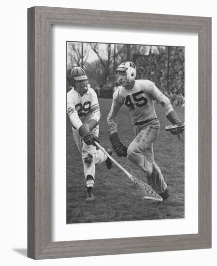 Lacrosse Game Between Johns Hopkins and Virginia-null-Framed Photographic Print