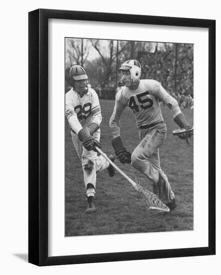 Lacrosse Game Between Johns Hopkins and Virginia-null-Framed Photographic Print