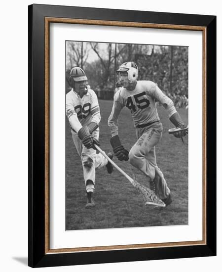 Lacrosse Game Between Johns Hopkins and Virginia-null-Framed Photographic Print