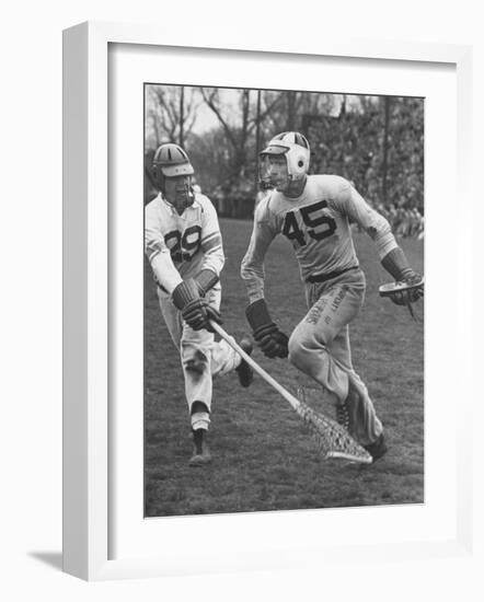 Lacrosse Game Between Johns Hopkins and Virginia-null-Framed Photographic Print