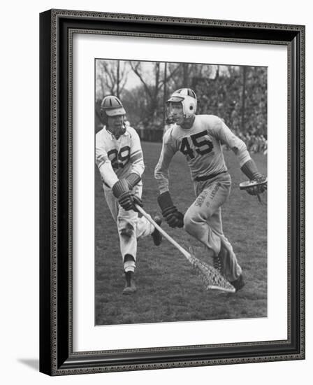 Lacrosse Game Between Johns Hopkins and Virginia-null-Framed Photographic Print