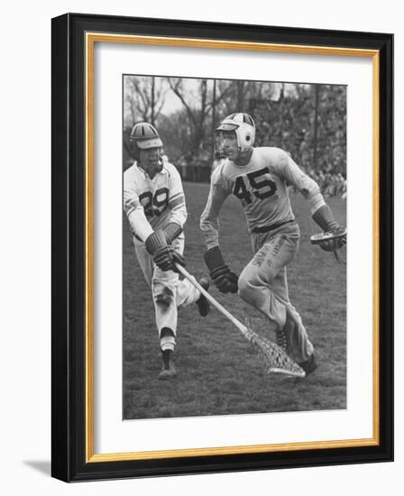 Lacrosse Game Between Johns Hopkins and Virginia--Framed Photographic Print