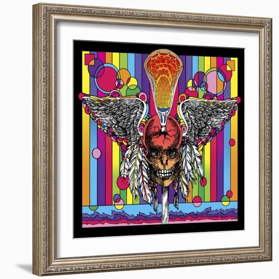 Lacrosse Skull-Howie Green-Framed Giclee Print