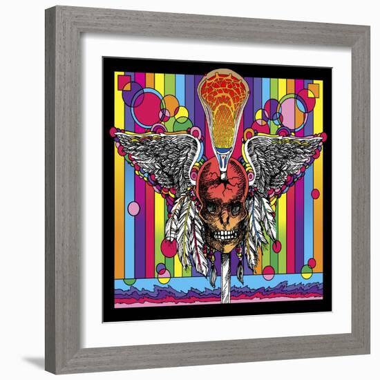 Lacrosse Skull-Howie Green-Framed Giclee Print