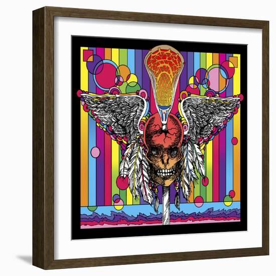 Lacrosse Skull-Howie Green-Framed Giclee Print