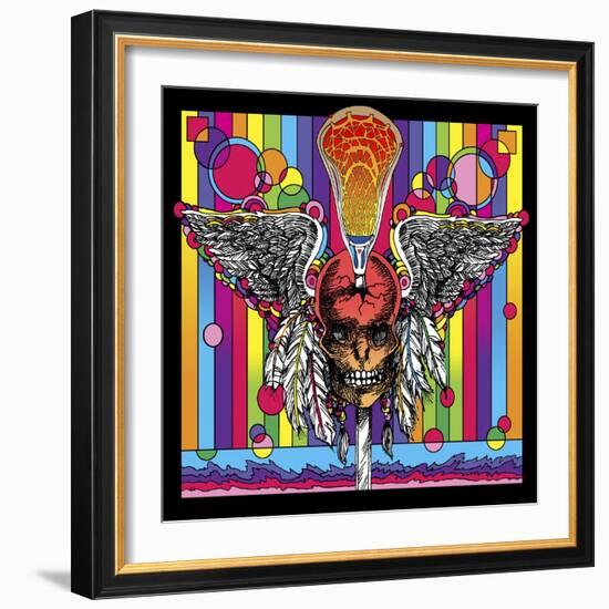 Lacrosse Skull-Howie Green-Framed Giclee Print