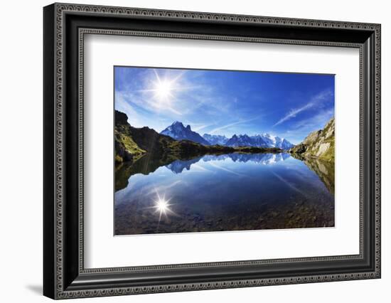 Lacs Des Cheserys with Aiguilles De Chamonix, Haute Savoie, France, Europe, September 2008-Frank Krahmer-Framed Photographic Print