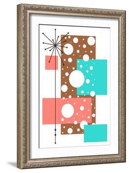 Lacuna - Aqua and Brown-Tonya Newton-Framed Art Print