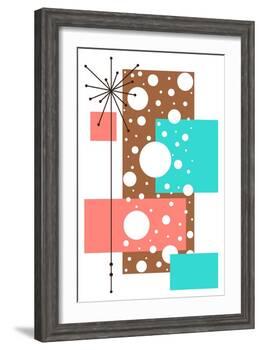 Lacuna - Aqua and Brown-Tonya Newton-Framed Art Print