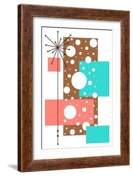 Lacuna - Aqua and Brown-Tonya Newton-Framed Art Print