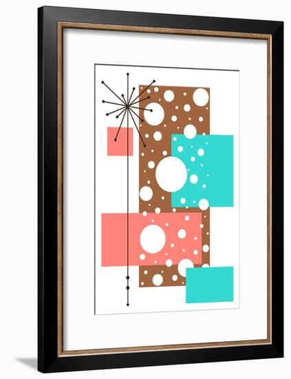 Lacuna - Aqua and Brown-Tonya Newton-Framed Art Print