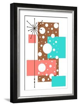 Lacuna - Aqua and Brown-Tonya Newton-Framed Art Print