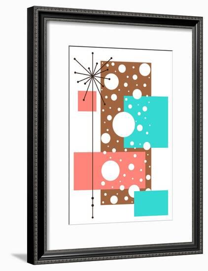 Lacuna - Aqua and Brown-Tonya Newton-Framed Art Print