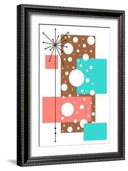Lacuna - Aqua and Brown-Tonya Newton-Framed Art Print