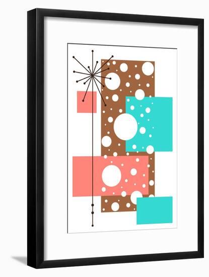 Lacuna - Aqua and Brown-Tonya Newton-Framed Art Print