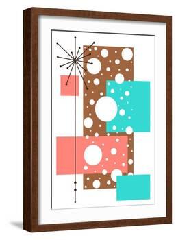 Lacuna - Aqua and Brown-Tonya Newton-Framed Art Print