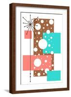 Lacuna - Aqua and Brown-Tonya Newton-Framed Art Print