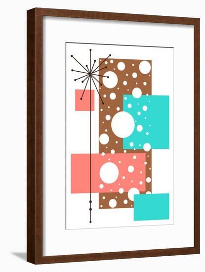 Lacuna - Aqua and Brown-Tonya Newton-Framed Art Print